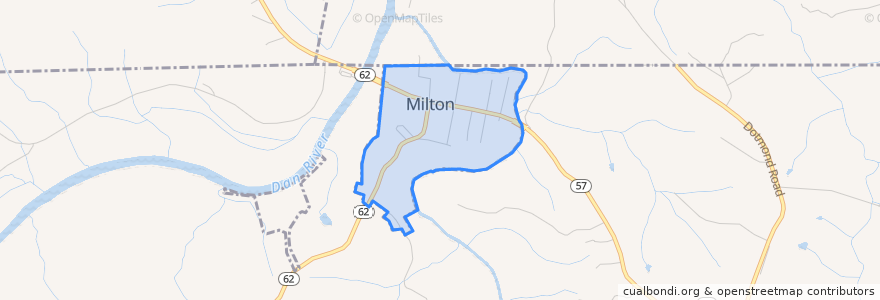 Mapa de ubicacion de Milton.