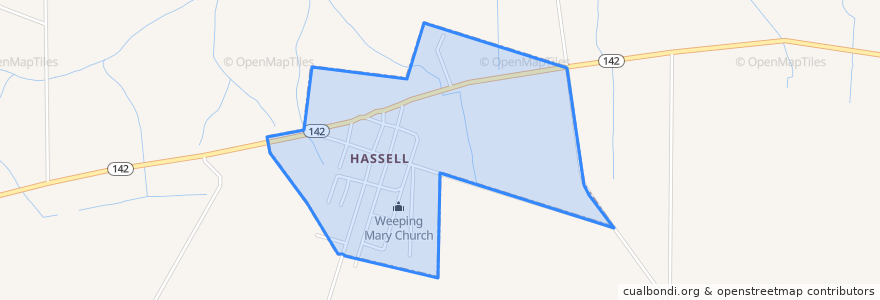 Mapa de ubicacion de Hassell.