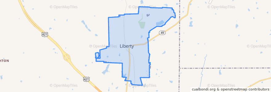 Mapa de ubicacion de Town of Liberty.