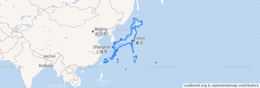 Mapa de ubicacion de 일본.