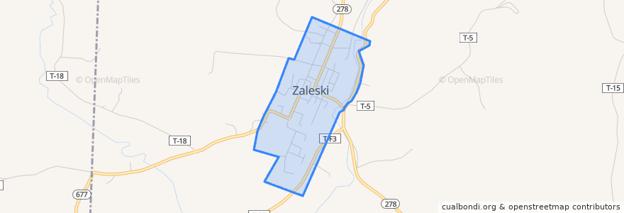 Mapa de ubicacion de Zaleski-Madison Township line.