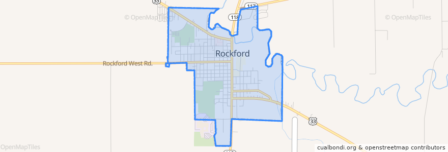 Mapa de ubicacion de Rockford.