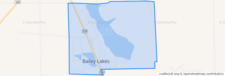 Mapa de ubicacion de Bailey Lakes.