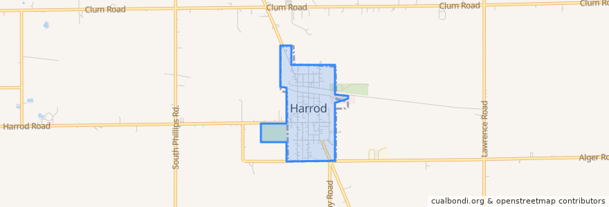Mapa de ubicacion de Harrod.