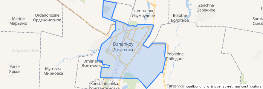 Mapa de ubicacion de городской округ Джанкой.