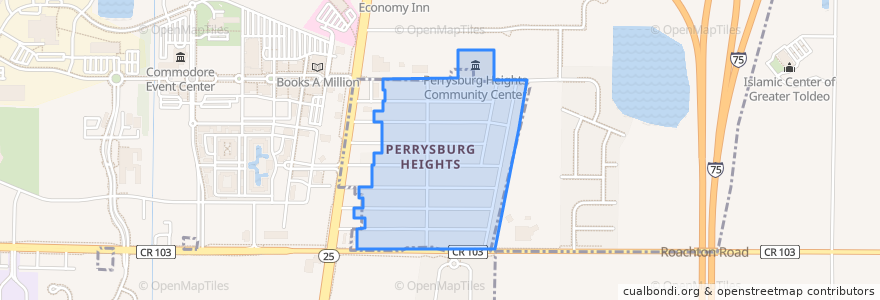 Mapa de ubicacion de Perrysburg Heights.