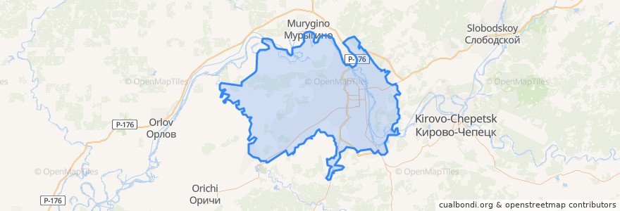 Mapa de ubicacion de городской округ Киров.