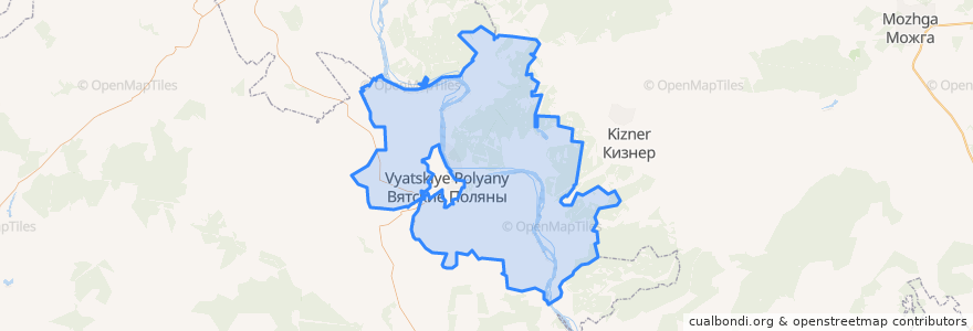 Mapa de ubicacion de Vyatskopolyansky District.