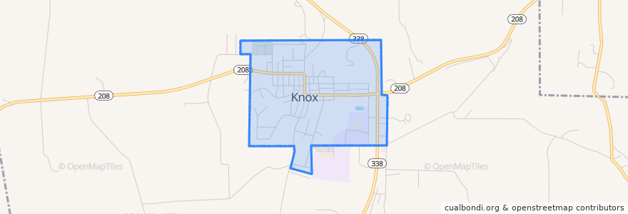 Mapa de ubicacion de Knox.