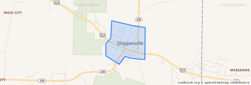 Mapa de ubicacion de Shippenville.