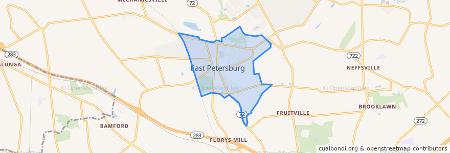 Mapa de ubicacion de East Petersburg.