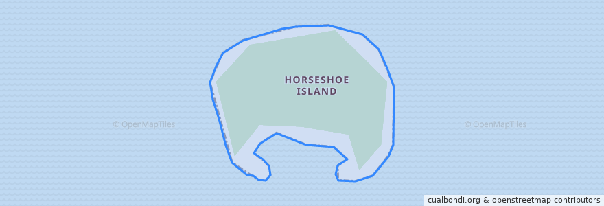 Mapa de ubicacion de Horseshoe Island.