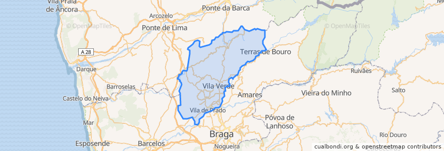 Mapa de ubicacion de Vila Verde.