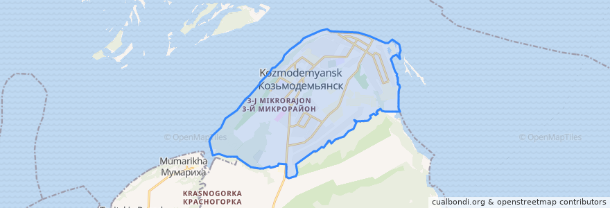 Mapa de ubicacion de городской округ Козьмодемьянск.