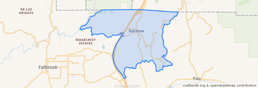 Mapa de ubicacion de Rainbow CDP.