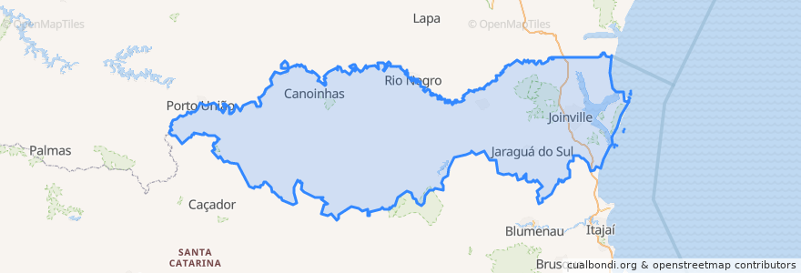 Mapa de ubicacion de Região Geográfica Intermediária de Joinville.