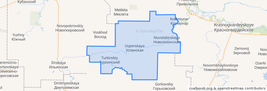 Mapa de ubicacion de Успенское сельское поселение.