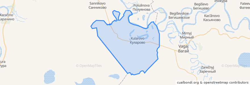 Mapa de ubicacion de Куларовское сельское поселение.