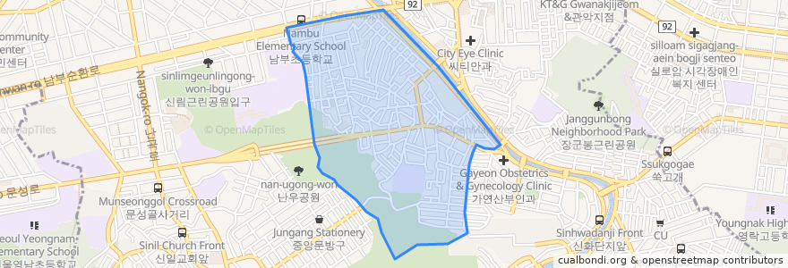 Mapa de ubicacion de 신원동.