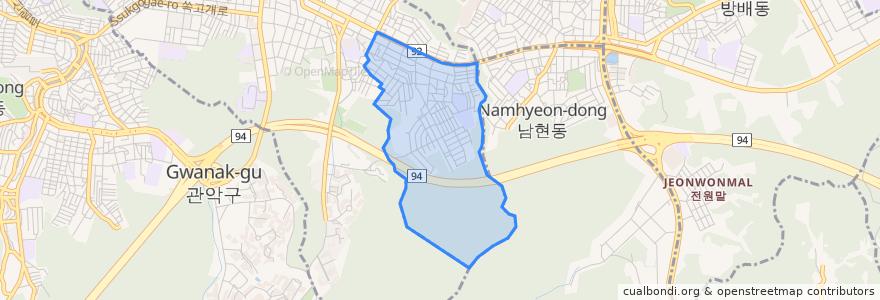 Mapa de ubicacion de 인헌동.