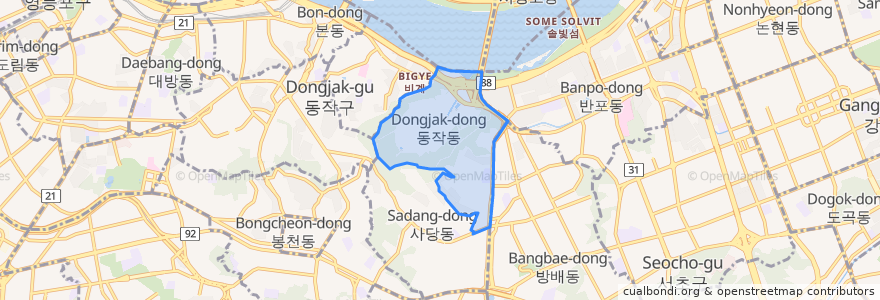 Mapa de ubicacion de 사당2동.