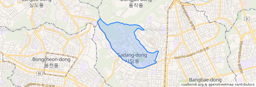 Mapa de ubicacion de 사당3동.