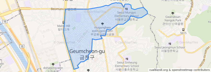 Mapa de ubicacion de 독산2동.