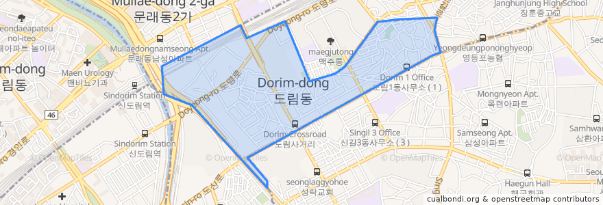 Mapa de ubicacion de 도림동.