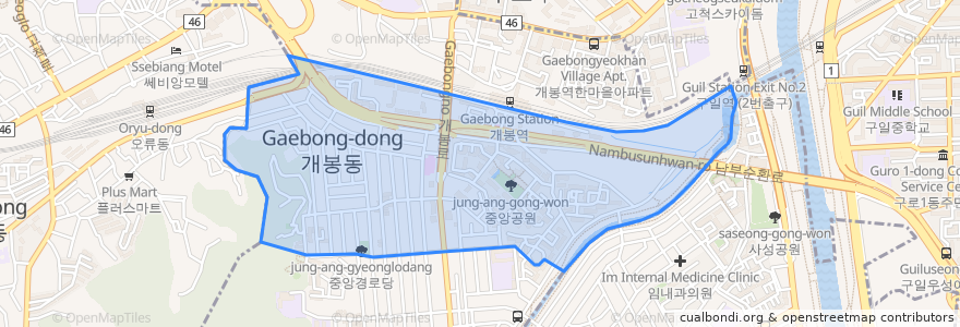 Mapa de ubicacion de 개봉2동.