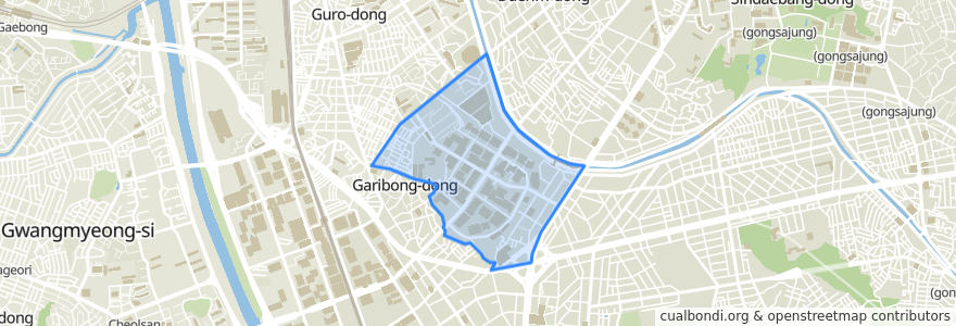 Mapa de ubicacion de 구로3동.