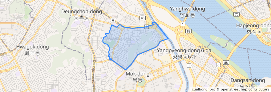 Mapa de ubicacion de 목2동.