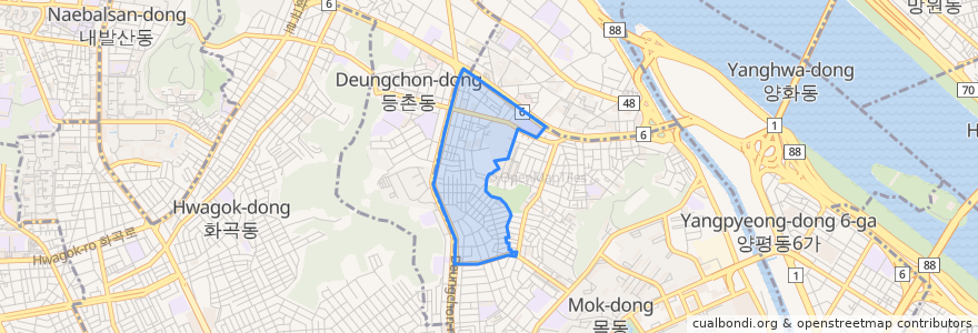 Mapa de ubicacion de 목3동.