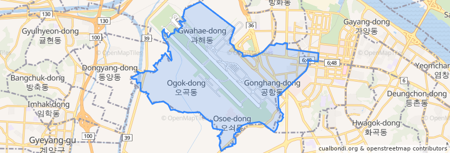 Mapa de ubicacion de 공항동.