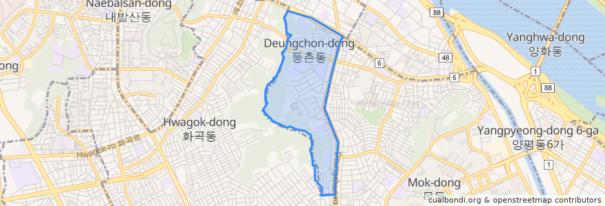 Mapa de ubicacion de 등촌2동.