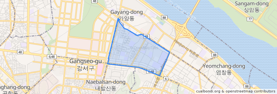 Mapa de ubicacion de 등촌3동.