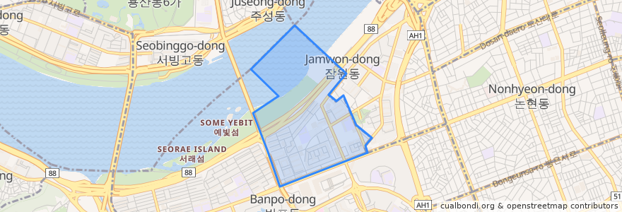 Mapa de ubicacion de Banpo 3(sam)-dong.