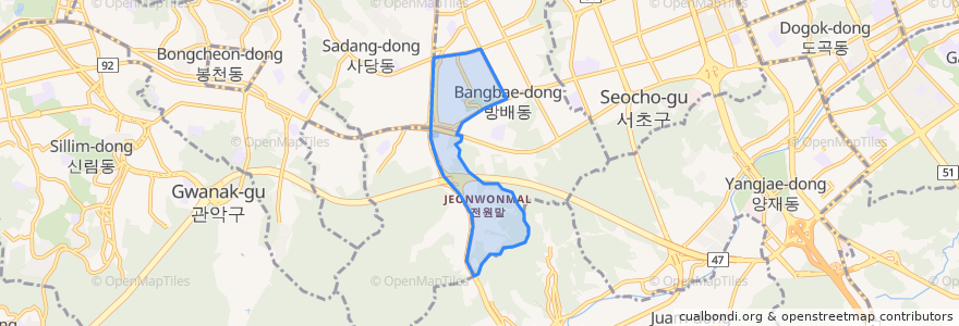 Mapa de ubicacion de Bangbae 2(i)-dong.