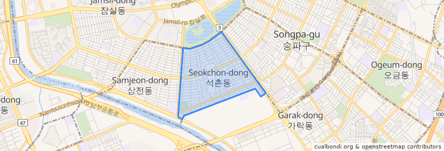 Mapa de ubicacion de Seokchon-dong.