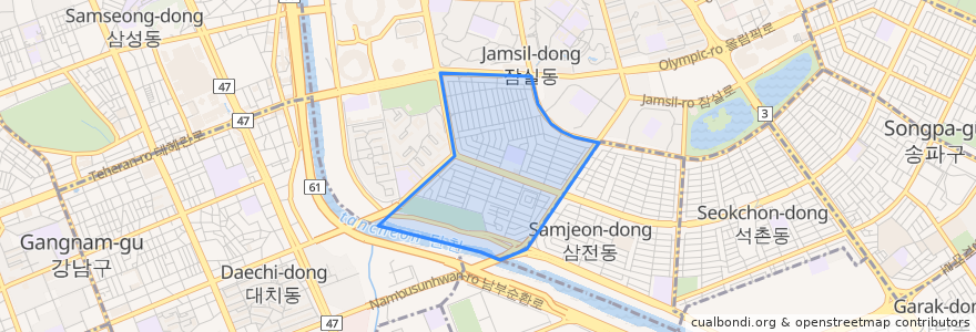 Mapa de ubicacion de Jamsilbon-dong.