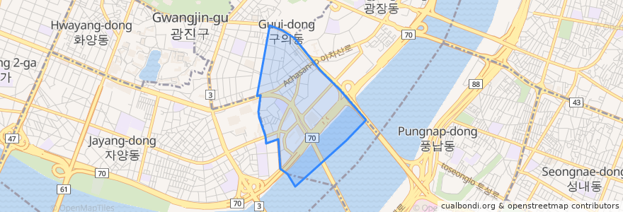 Mapa de ubicacion de 구의3동.