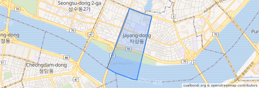 Mapa de ubicacion de Jayang 3(sam)-dong.