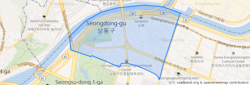 Mapa de ubicacion de 성수1가2동.