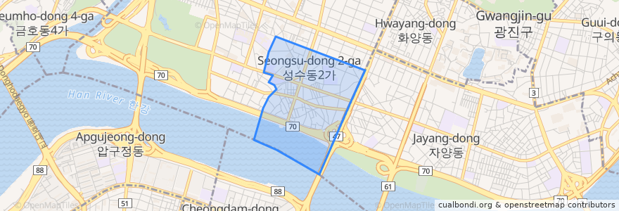 Mapa de ubicacion de 성수2가1동.