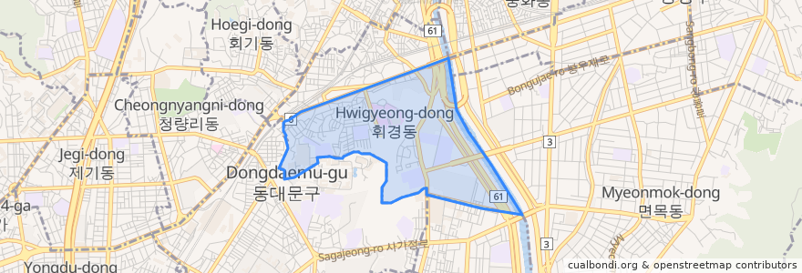 Mapa de ubicacion de Hwigyeong 2(i)-dong.