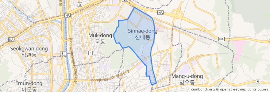 Mapa de ubicacion de Sinnae 2(i)-dong.