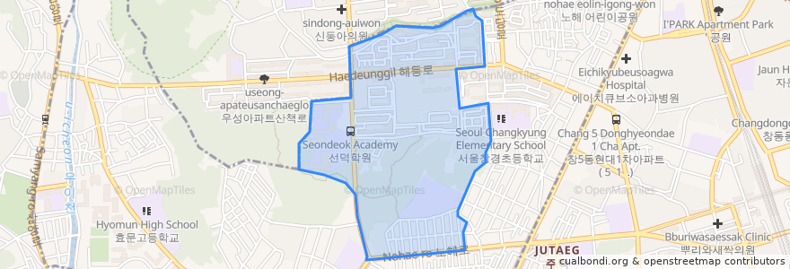 Mapa de ubicacion de 쌍문4동.