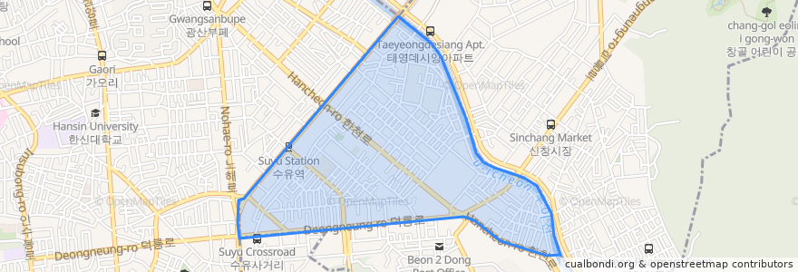 Mapa de ubicacion de 번1동.