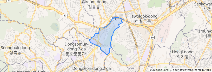 Mapa de ubicacion de 돈암1동.