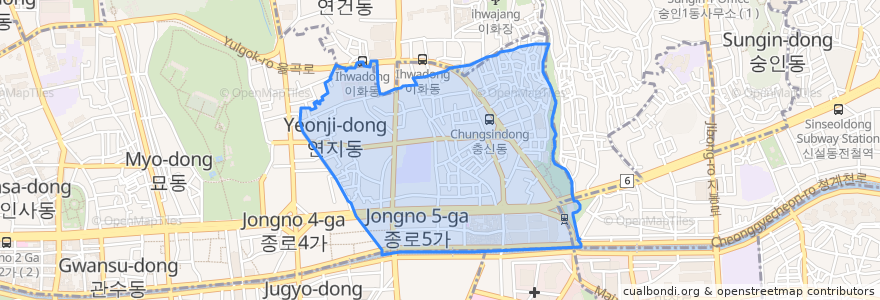 Mapa de ubicacion de Jongno 5·6(oryuk)-ga-dong.