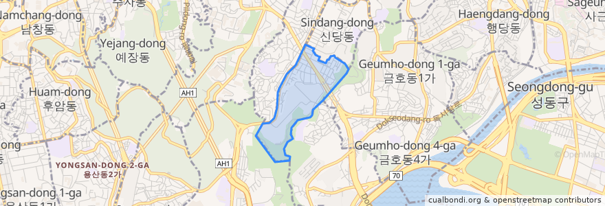 Mapa de ubicacion de 약수동.